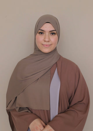 Krepp Hijab - Dunkelsand