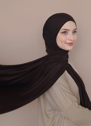 Jersey Hijab - Dark Brown