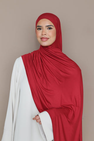Premium Jersey Hijab - Red