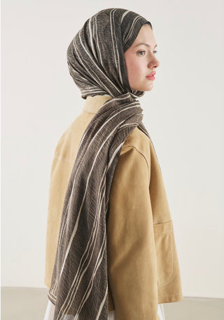 Rami Hijab Striped Haki