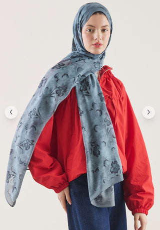 Rami Hijab Flower Shadow indigo