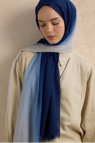 Fresh Scarfs Modal Degrade Lacivert-Gümüs