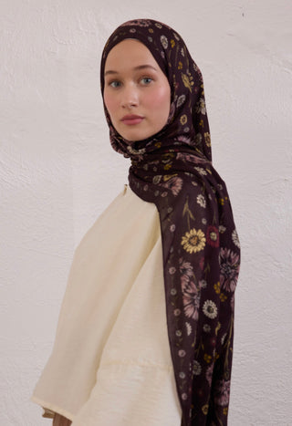 Rami Hijab Blooming Dahlia Soft Mürdüm