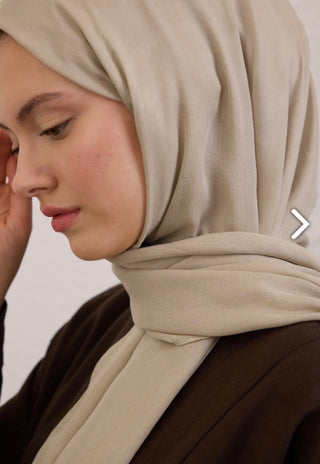 Soft Viskose Hijab Natural Bej