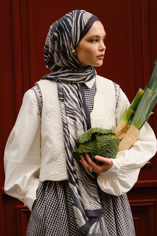 Rami Hijab Wild Zebra Siyah
