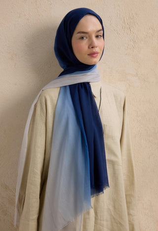 Fresh Scarfs Modal Degrade Lacivert-Gümüs