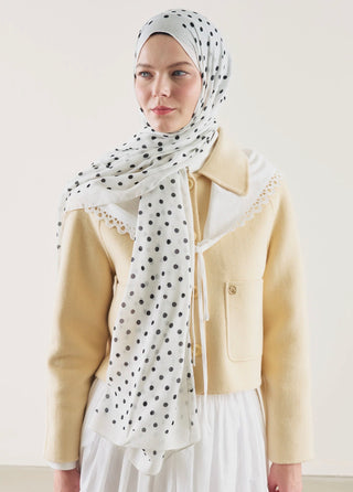Rami Hijab Polka Dots Ekru