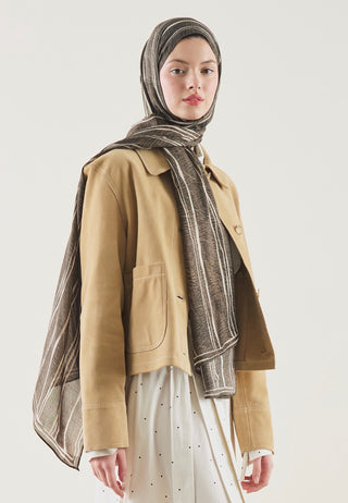 Rami Hijab Striped Haki